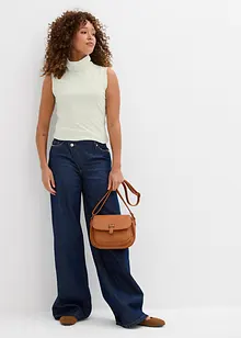 Ärmlös topp med polokrage, av elastisk polyamid, bonprix