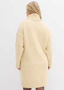 Stickad klänning med dekorsöm, bonprix