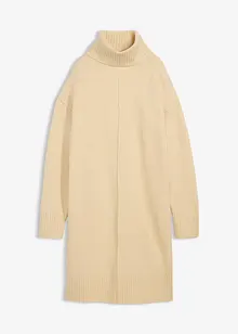 Stickad klänning med dekorsöm, bonprix