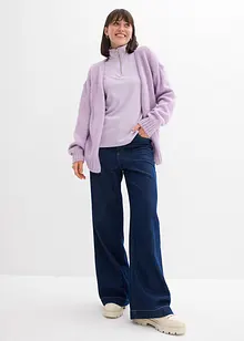 Ribbstickad topp av mjuk viskosmix, bonprix