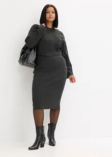 Stickad klänning och topp (2 delar), bonprix