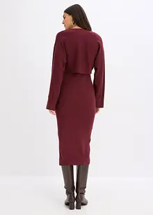 Stickad klänning och topp (2 delar), bonprix