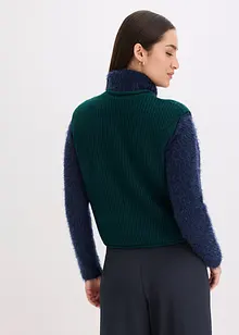 Stickad väst med dekorativa knappar, bonprix