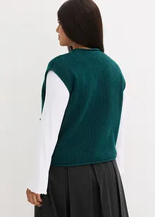 Stickad väst med dekorativa knappar, bonprix