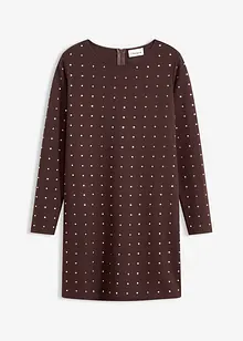 Jerseyklänning med strass, bonprix