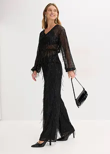 Byxa med paljettfransar, bonprix