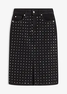 Jeanskjol med strassapplikation, bonprix