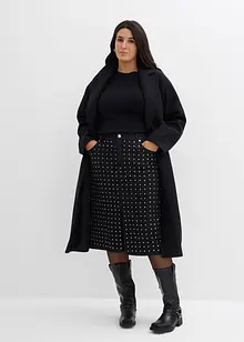 Jeanskjol med strassapplikation, bonprix