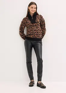 Tröja med krage och dragkedja, bonprix