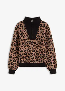 Tröja med krage och dragkedja, bonprix