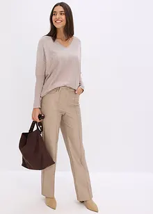 Finstickad tröja med strassapplikation, bonprix