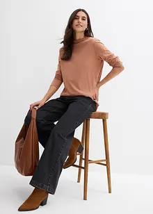 Långärmad topp av bomullsmix, bonprix