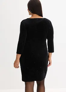 Glittrig miniklänning i mjuk sammet, bonprix