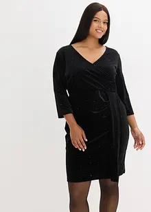 Glittrig miniklänning i mjuk sammet, bonprix