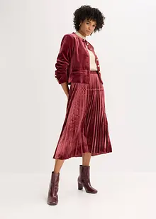 Plisserad kjol i mjuk sammet, bonprix