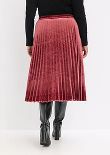 Plisserad kjol i mjuk sammet, bonprix