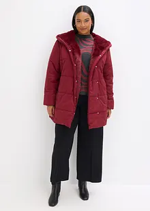 Täckjacka med besättning i fuskpäls, bonprix