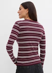 Långärmad topp i ribbat material med ekologisk bomull, bonprix