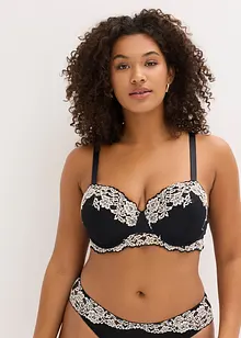 Balconette-BH med tvåfärgad spets (2-pack), bonprix