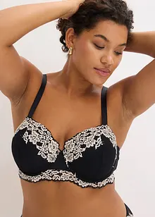 Balconette-BH med tvåfärgad spets (2-pack), bonprix