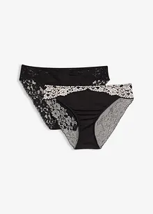 Trosa av tvåfärgad spets (2-pack), bonprix