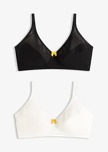 BH utan bygel med bomull (2-pack), bonprix