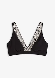 Bralette utan bygel med ekologisk bomull och spets, bonprix