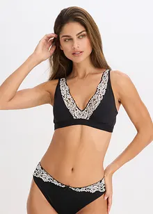 Bralette utan bygel med ekologisk bomull och spets, bonprix