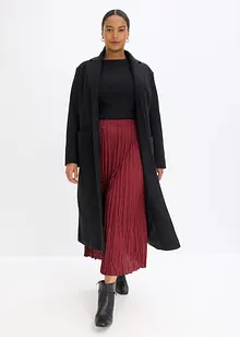 Maxikjol i krinklat material av satin, bonprix