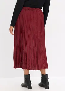 Maxikjol i krinklat material av satin, bonprix