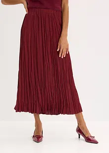 Maxikjol i krinklat material av satin, bonprix