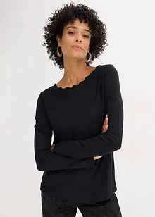 Punto di Roma-topp med vågig halsringning, bonprix