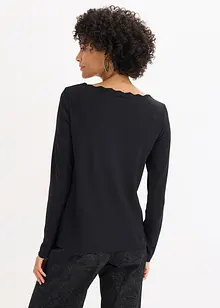 Punto di Roma-topp med vågig halsringning, bonprix