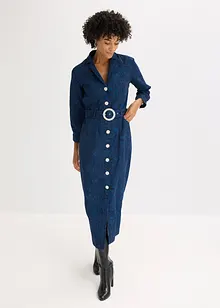 Twillklänning med skärp (set i 2 delar, bonprix