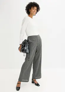 Bootcut-byxa i tweed-look, bonprix