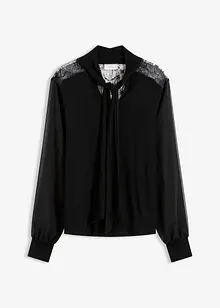 Knytblus med spets, bonprix