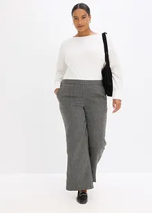 Långärmad topp med ärmar av poplin, bonprix