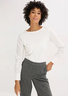 Långärmad topp med ärmar av poplin, bonprix