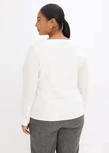 Långärmad topp med ärmar av poplin, bonprix