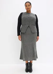 Lätt klockad kjol med tweedlook, bonprix