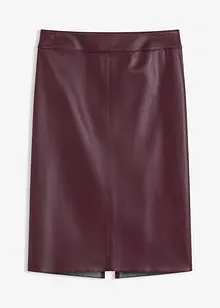 Knälång och figurnära kjol i skinnimitation, bonprix