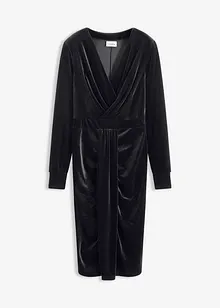 Mellanlång klänning i följsam sammet, bonprix