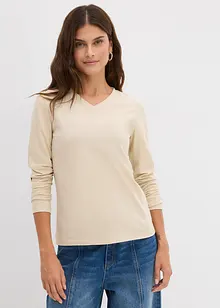 Långärmad topp i figurnära modell, bonprix
