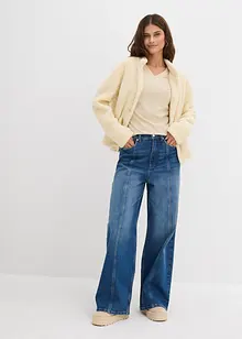 Långärmad topp i figurnära modell, bonprix