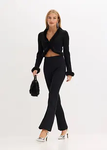 Cardigan med fuskpäls, bonprix