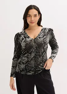 Långärmad topp av sammet, bonprix