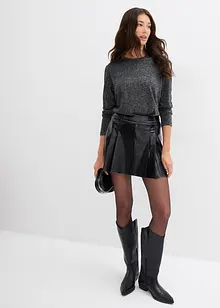 Långärmad topp med glittergarn, bonprix