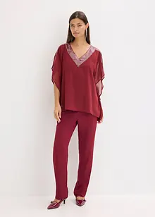 Oversized blus med paljettinfällning, bonprix