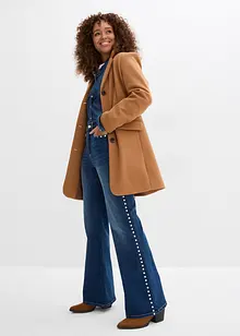 Flared jeans med hög midja och nitar, bonprix