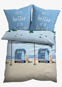 Påslakanset med strandmotiv med bil och palmer, bonprix